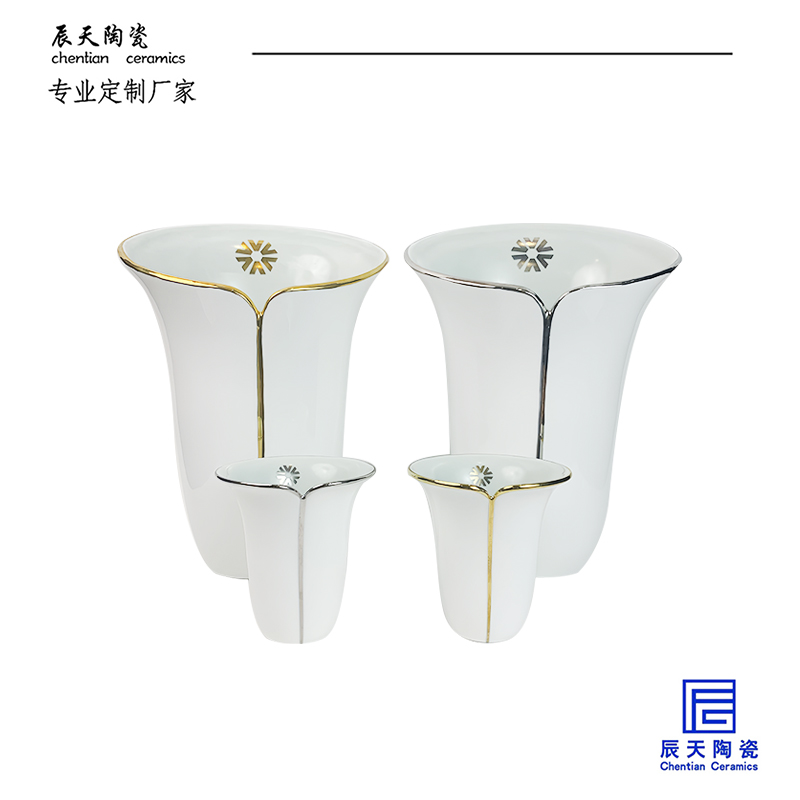 <b>客戶定制 創意描金喇叭陶瓷花瓶</b>
